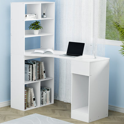 Computer Desk Bookshelf Drawer Cabinet 120CM - White