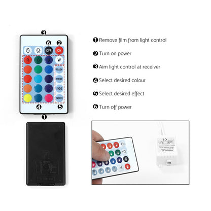 Coley LED Bedside Table 3 Drawers - Black