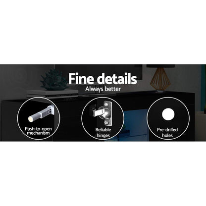 Bobi Entertainment Unit TV Cabinet LED 160cm - Black