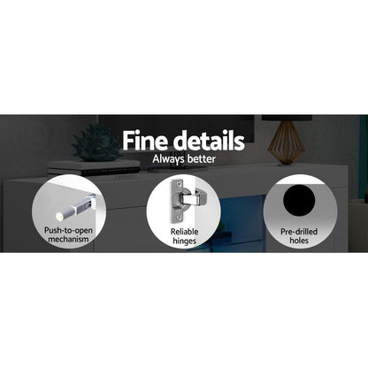 Bobi Entertainment Unit TV Cabinet LED 160cm - White