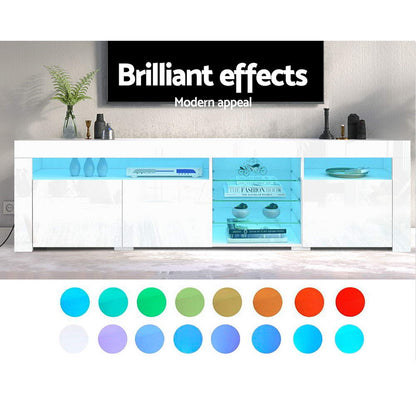 Bobi Entertainment Unit TV Cabinet LED 180cm - White