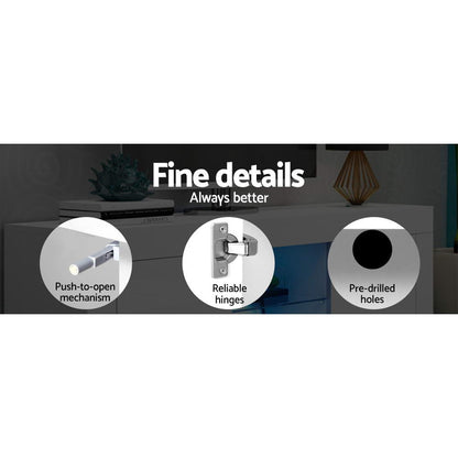 Bobi Entertainment Unit TV Cabinet LED 180cm - White