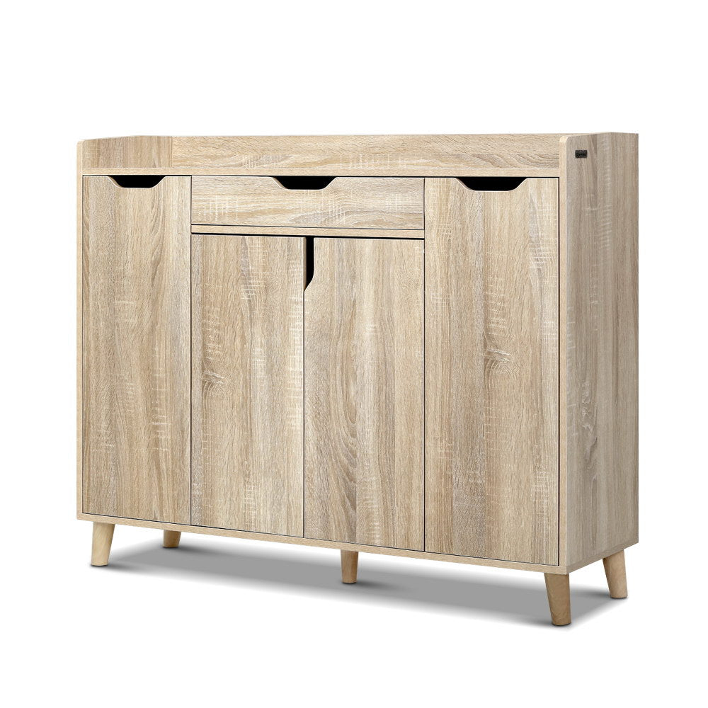 Cissy Shoe Rack Cabinet 26 Pairs Adjustable - Pine