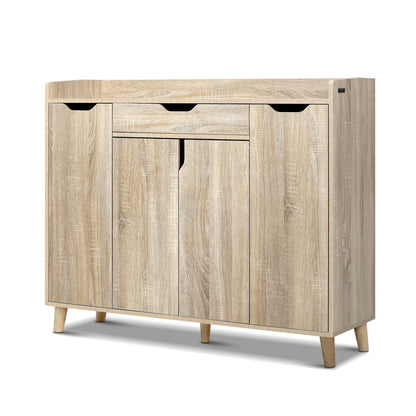 Cissy Shoe Rack Cabinet 26 Pairs Adjustable - Pine