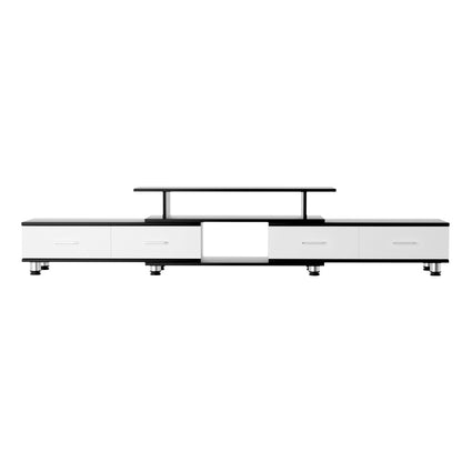 3-in-1 TV Cabinet Entertainment Unit Extendable 160CM To 220CM - Black & White
