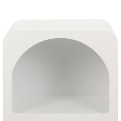 Arched Bedside Table Shelves Nightstand - White