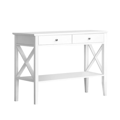 Chloe Console Table 2 Drawers 100CM - White