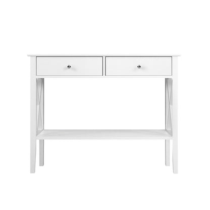 Chloe Console Table 2 Drawers 100CM - White