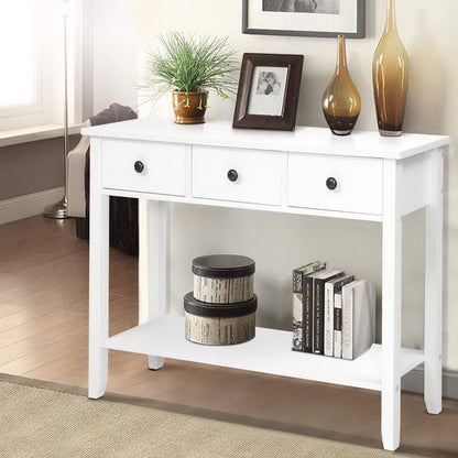 Chole Console Table 3 Drawers 100CM - White