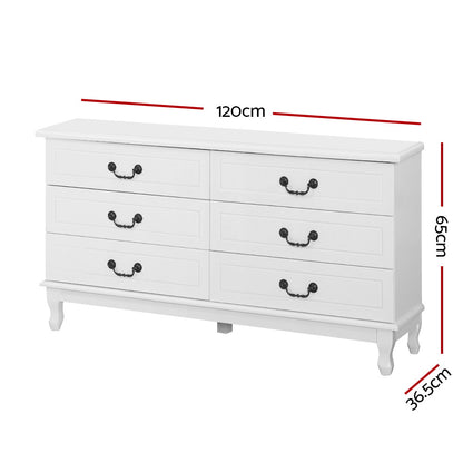 Kubi 6 Chest of Drawers - White