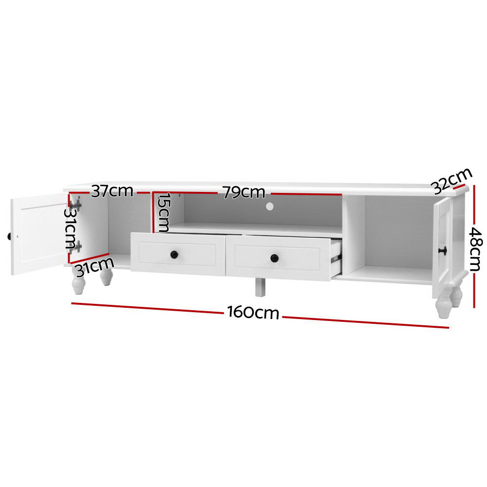 Kubi TV Cabinet Entertainment Unit 160cm - White
