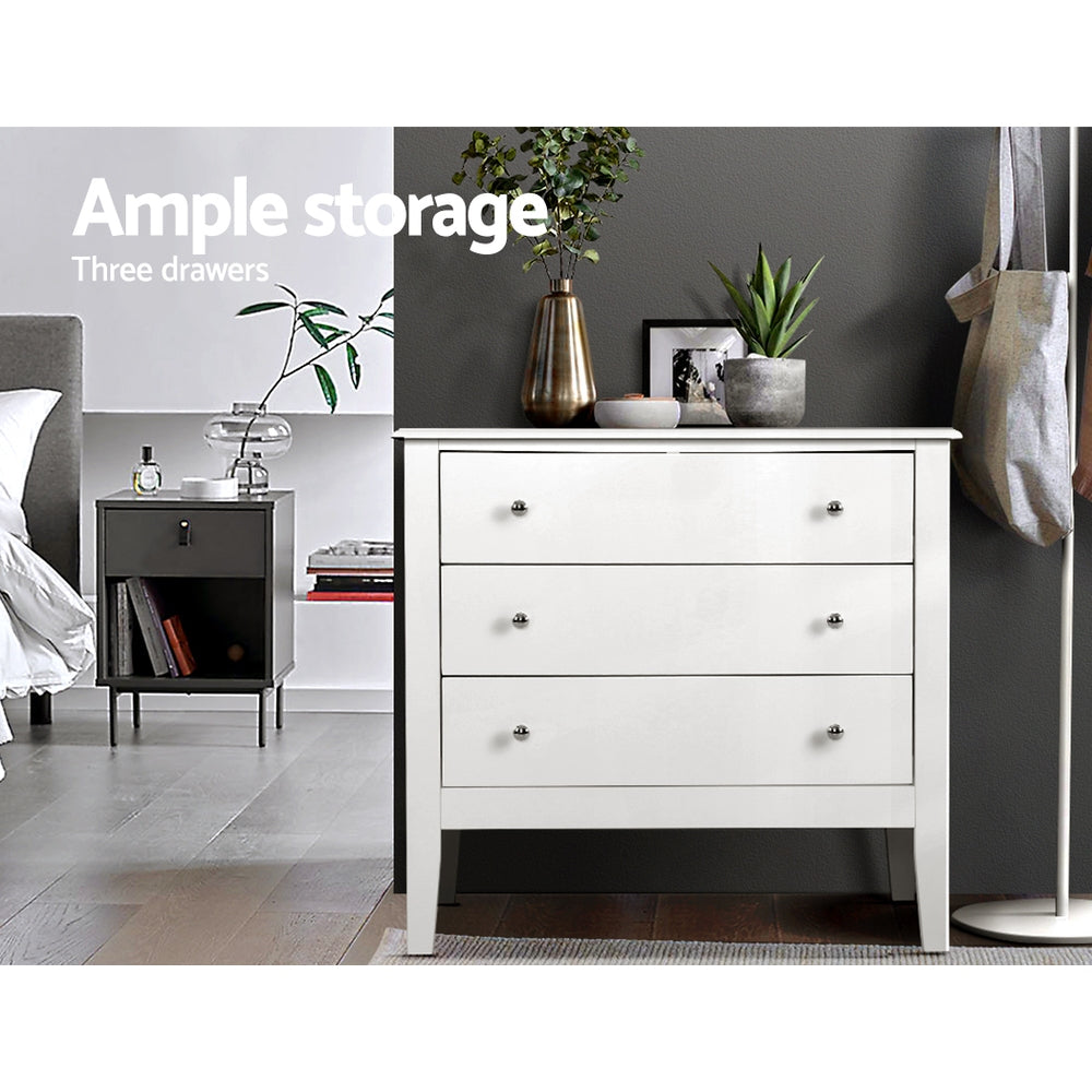 Brittany 3 Chest of Drawers - White