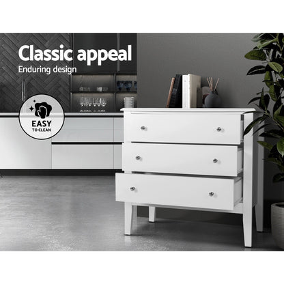 Brittany 3 Chest of Drawers - White