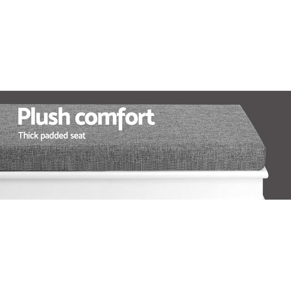 Shoe Rack Cabinet Bench 8 Pairs - White