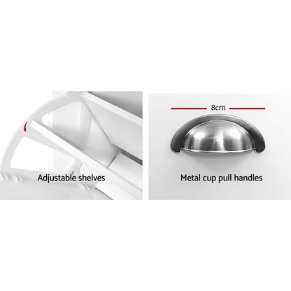 Shoe Rack Cabinet Bench 8 Pairs - White