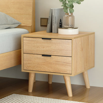 Scandinavian-inspired Bedside Table 2 Drawers - Pine