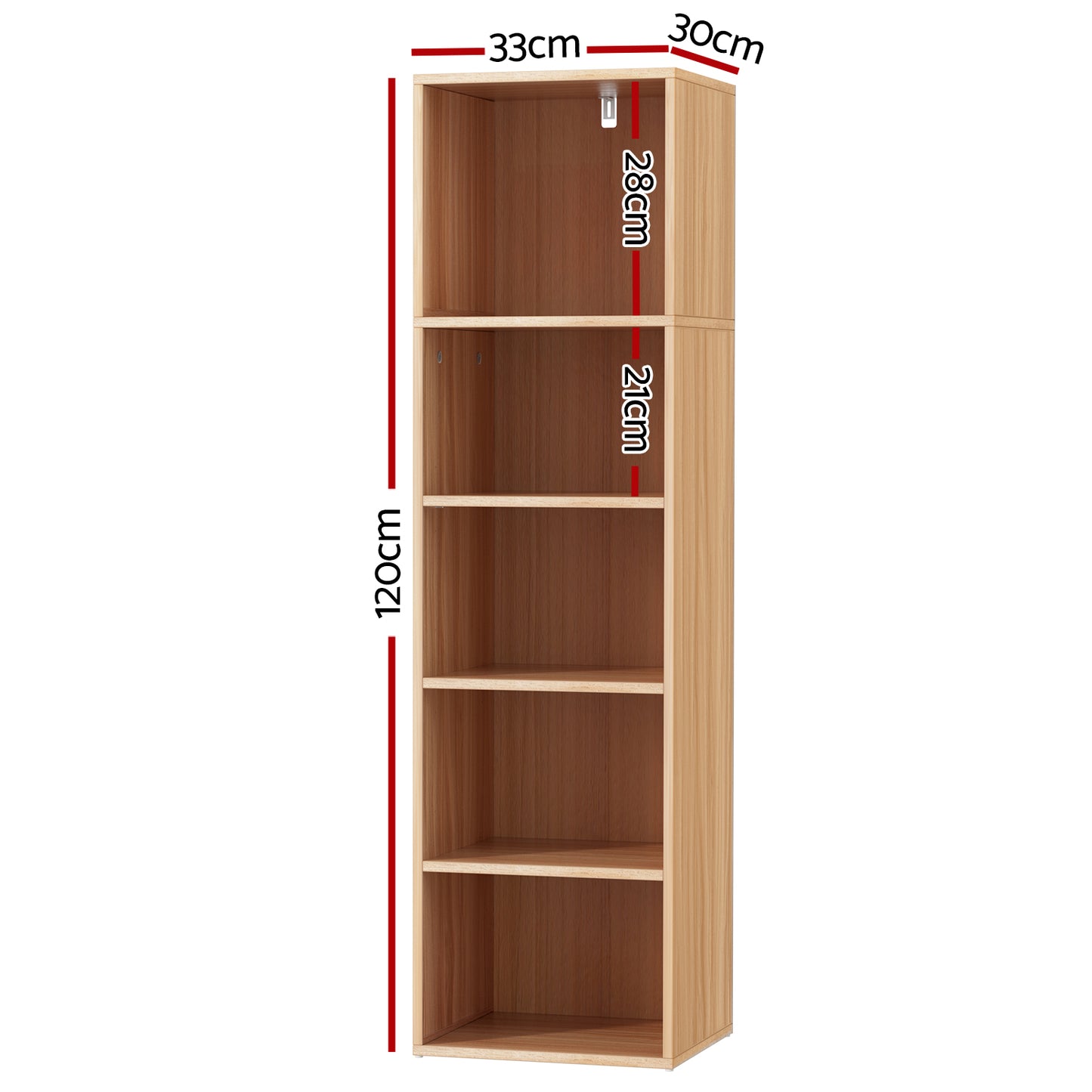Milo Bookshelf 5 Tiers - Pine