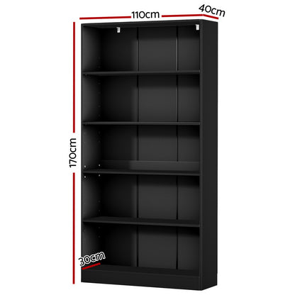Anton Bookshelf 5 Tiers - Black
