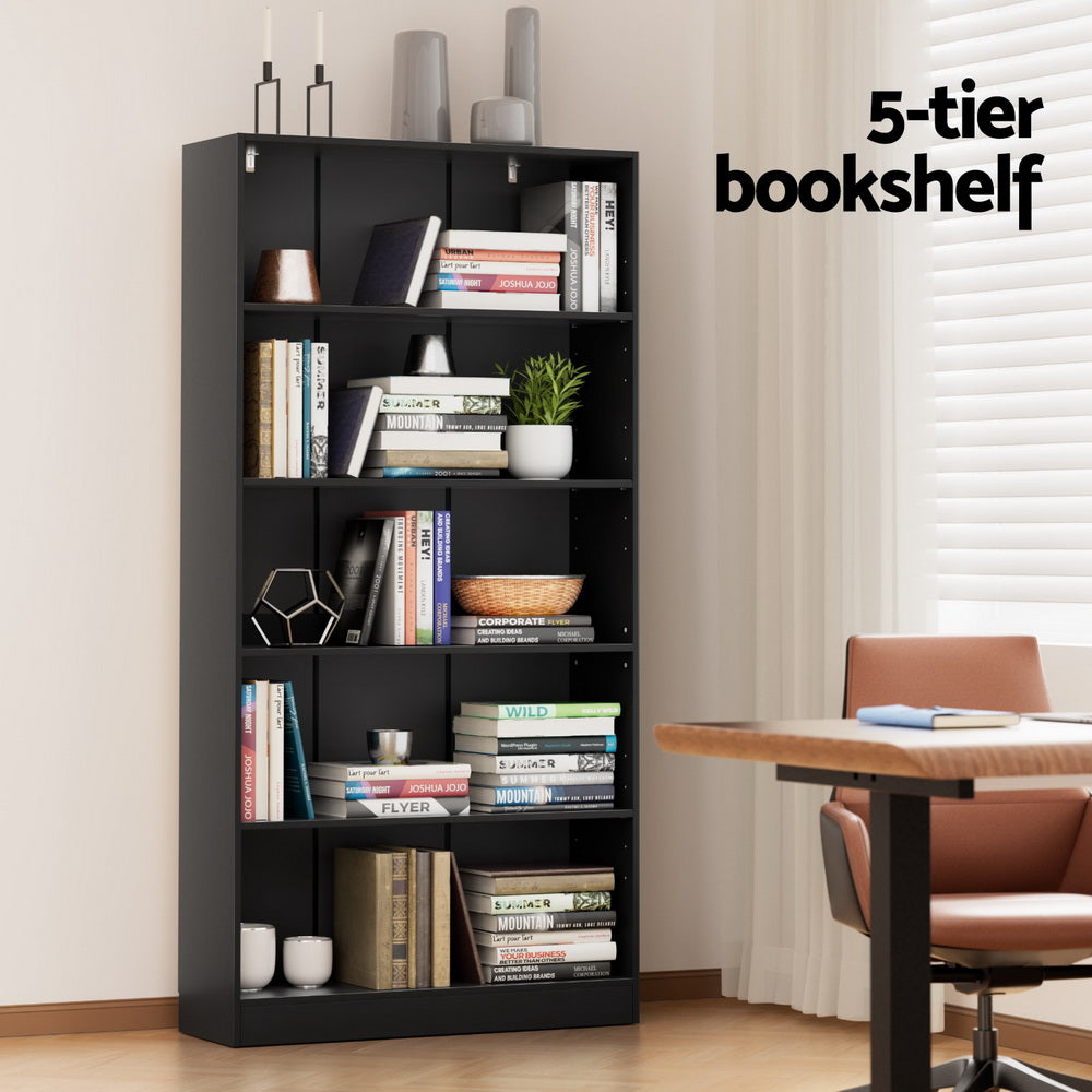 Anton Bookshelf 5 Tiers - Black