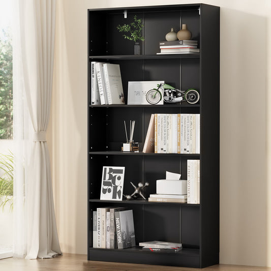 Anton Bookshelf 5 Tiers - Black