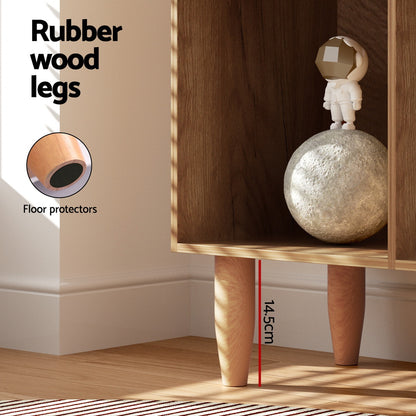 Leor Bookshelf Bookcase 4 Tiers - Walnut