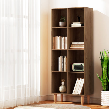 Leor Bookshelf Bookcase 4 Tiers - Walnut