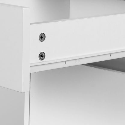 Computer Desk Office Study Desks Table Drawer Bookshelf Cabinet - White