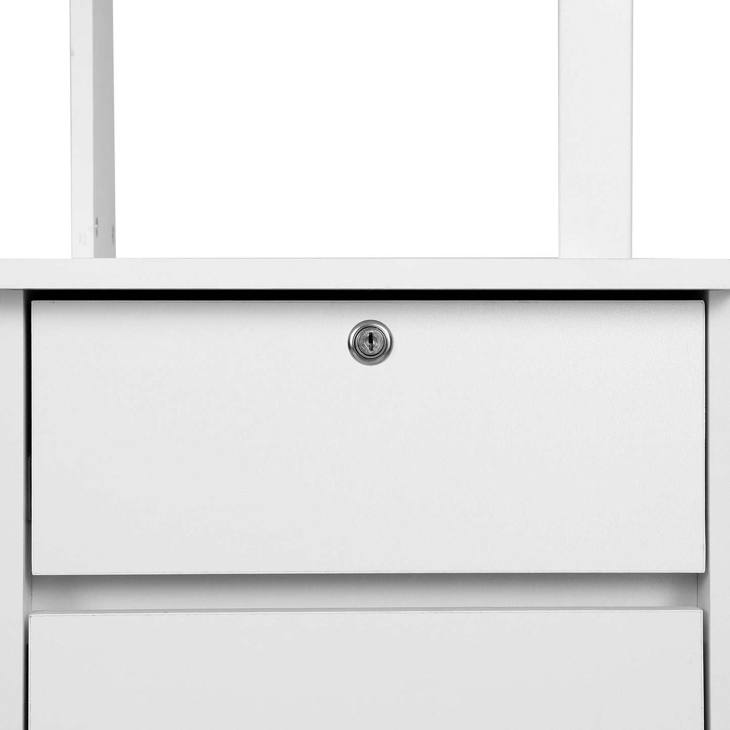 Computer Desk Office Study Desks Table Drawer Bookshelf Cabinet - White