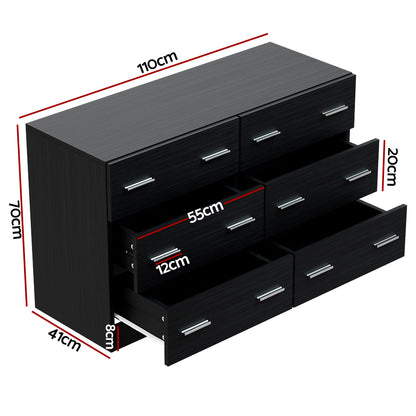 Veda 6 Chest of Drawers - Black