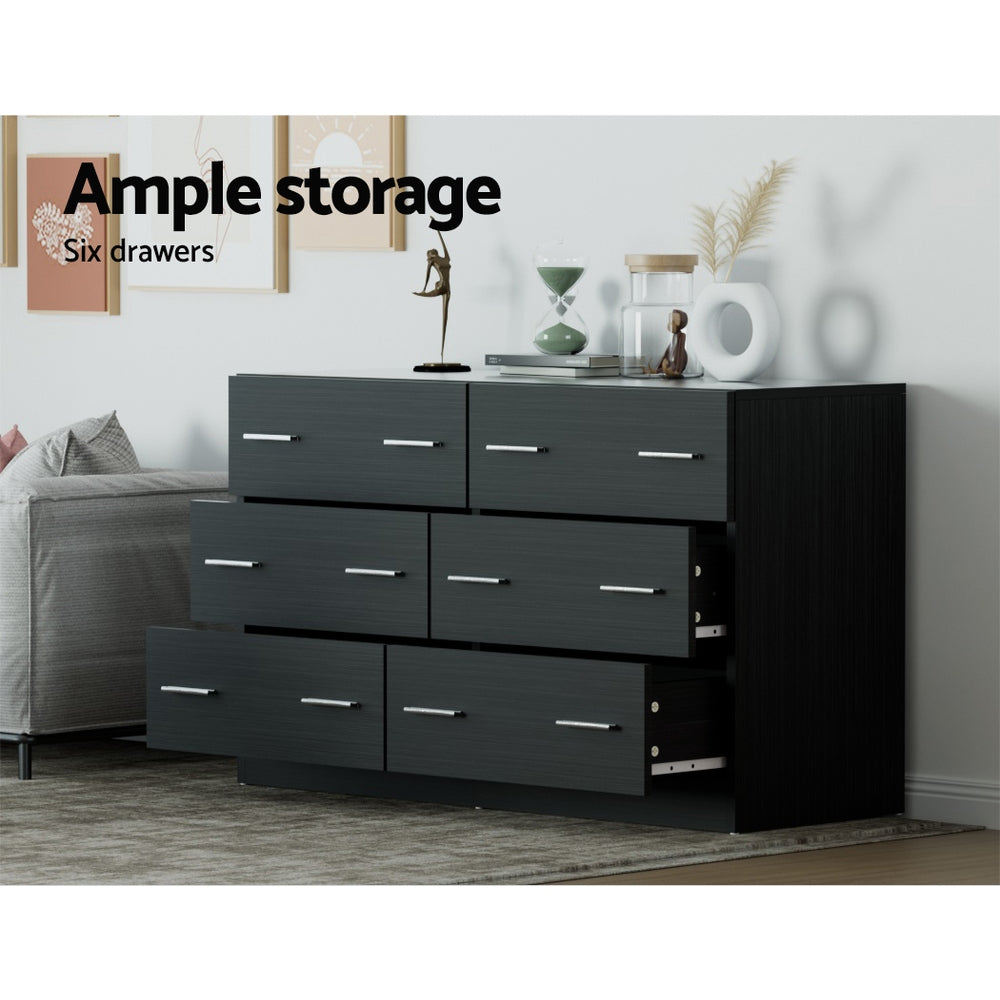 Veda 6 Chest of Drawers - Black