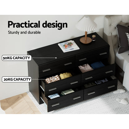 Veda 6 Chest of Drawers - Black