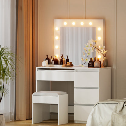 LED Dressing Table Set - White
