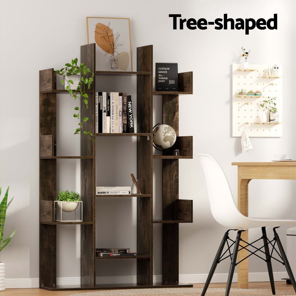 Romi Tree-Shaped Bookshelf - Walnut