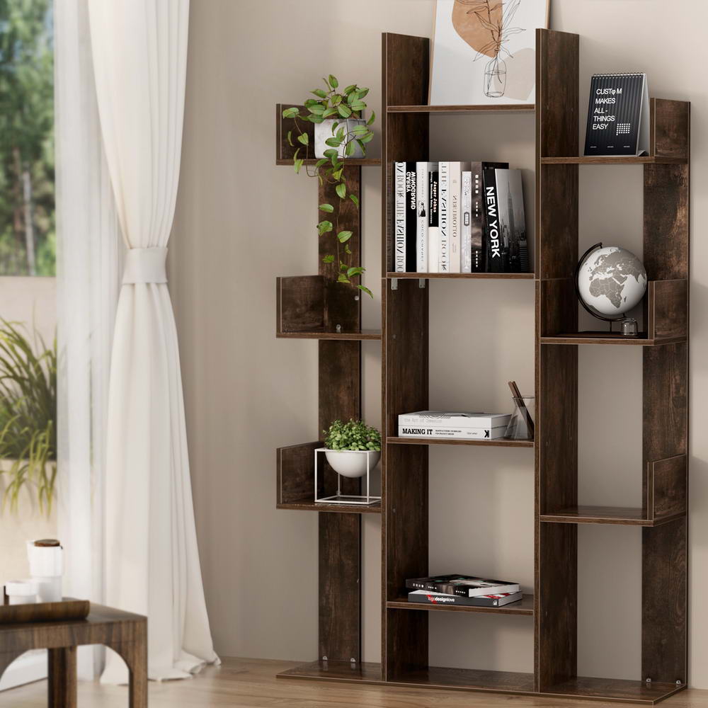Romi Tree-Shaped Bookshelf - Walnut