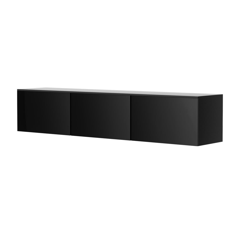 Hugo Floating Entertainment Unit 3 Cabinets 200CM - High Glossy Black