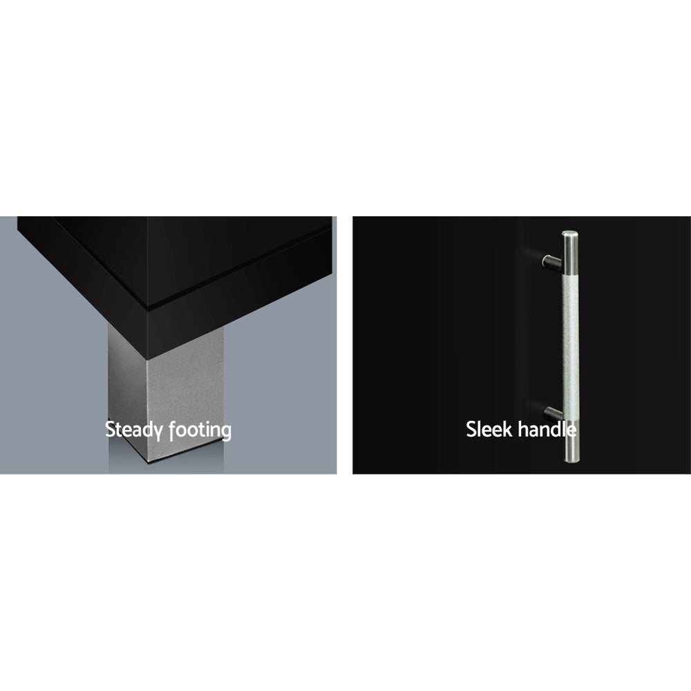 Danson TV Cabinet Entertainment Unit 190cm - Black