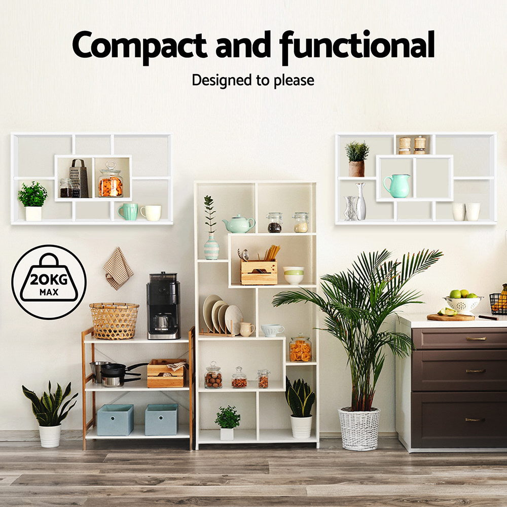 Floating Wall Shelves Bookshelf - White