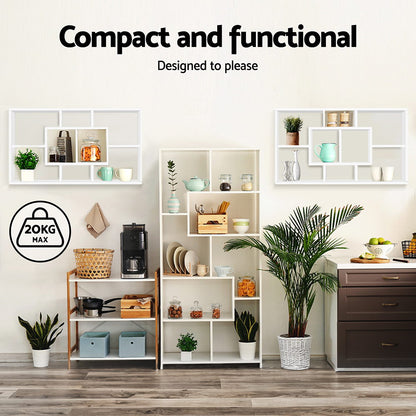 Floating Wall Shelves Bookshelf - White