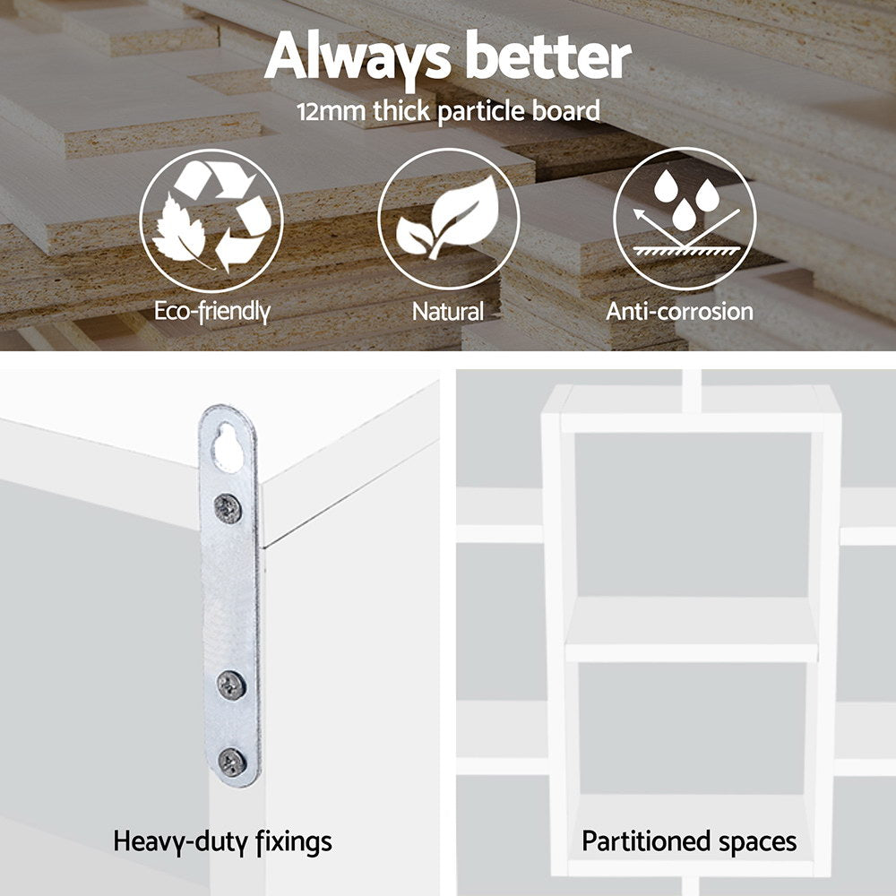 Floating Wall Shelves Bookshelf - White