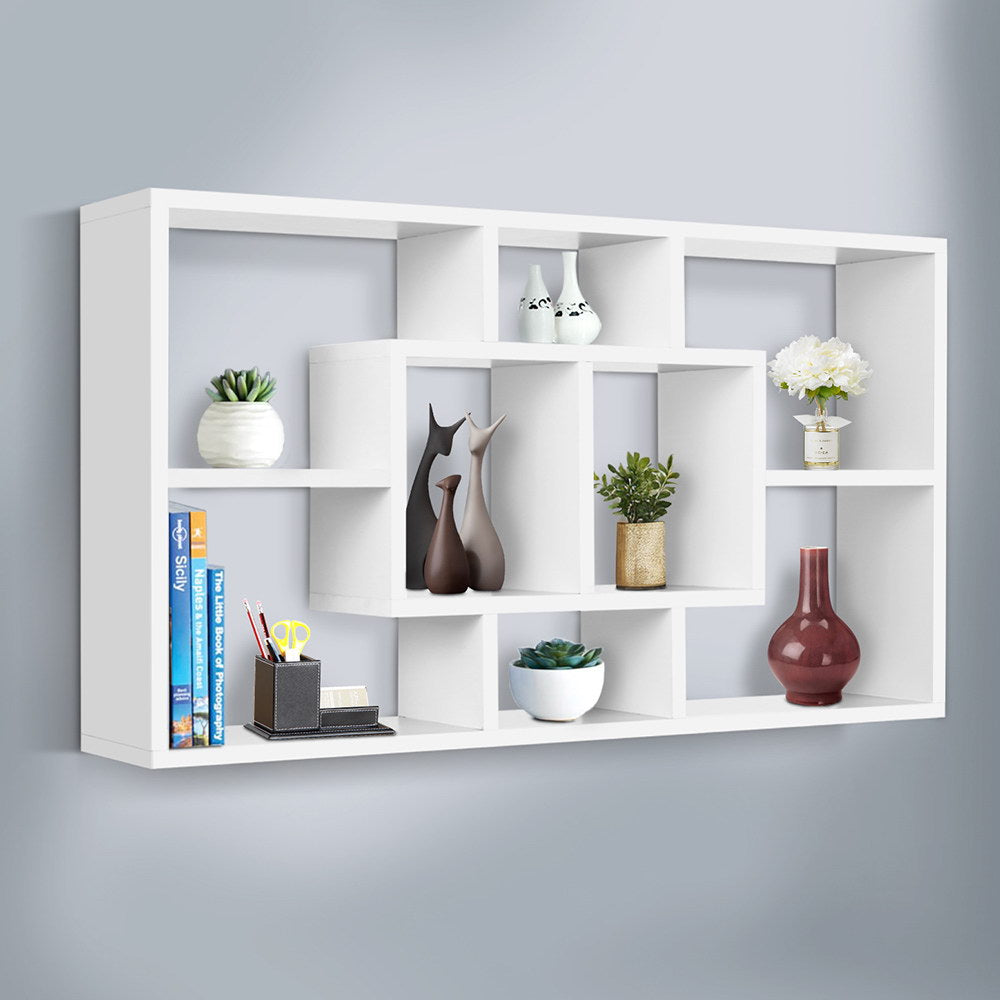 Floating Wall Shelves Bookshelf - White