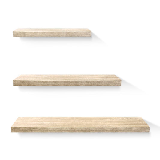 Floating Wall Shelf Set of 3 - Oak