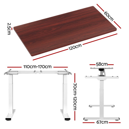 Standing Desk Motorised Dual Motor 120CM - Walnut