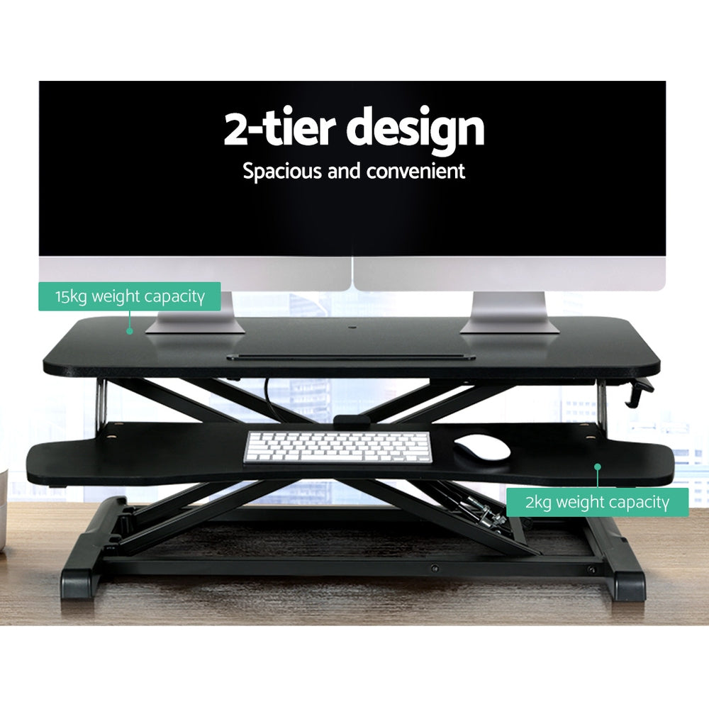 Adjustable Standing Desk Riser - Black 80CM