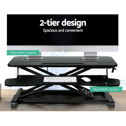 Adjustable Standing Desk Riser - Black 80CM