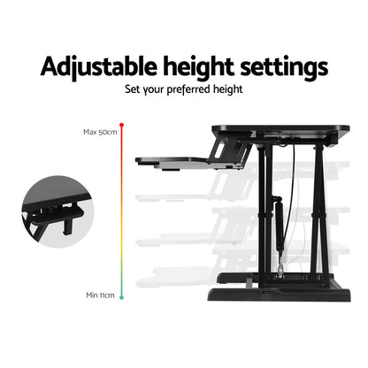 Adjustable Standing Desk Riser - Black 80CM