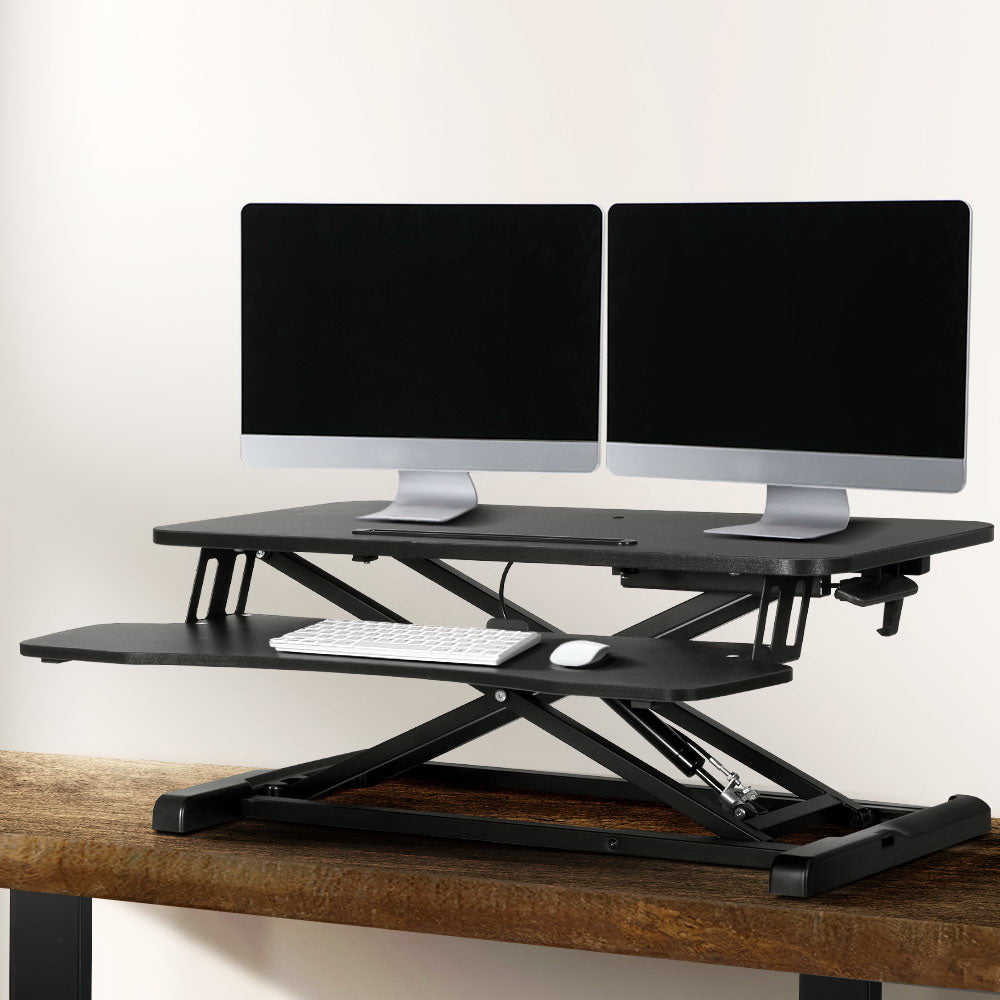Adjustable Standing Desk Riser - Black 80CM