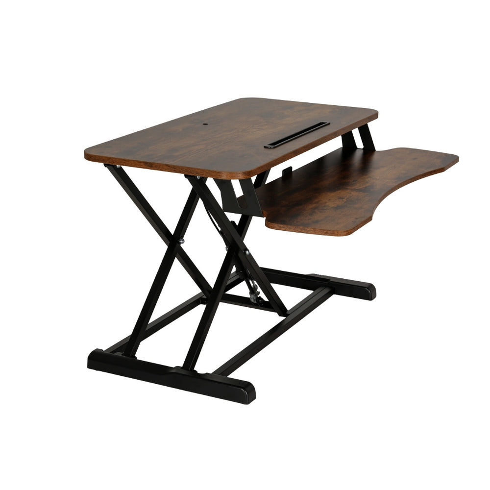Standing Desk Riser Height Adjustable 80CM - Rustic Brown