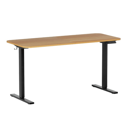 Electric Standing Desk 140cm Adjustable Height Motorised - Oak & Black