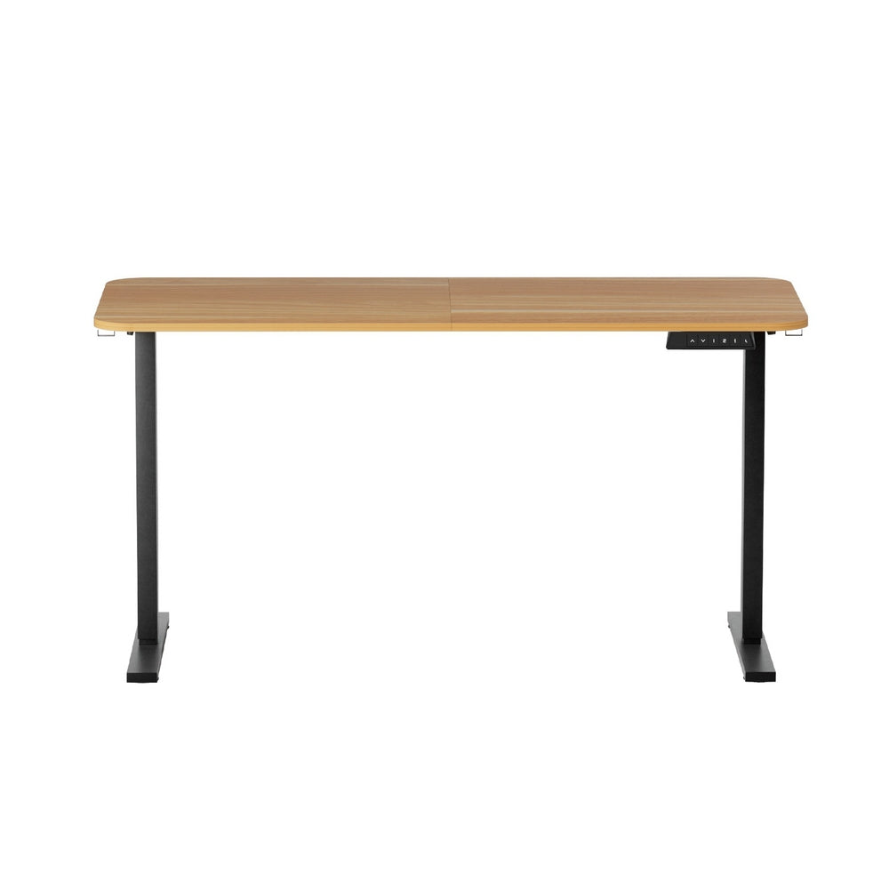 Electric Standing Desk 140cm Adjustable Height Motorised - Oak & Black