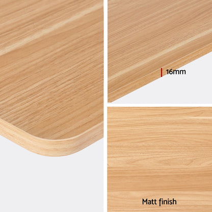 Electric Standing Desk 140cm Adjustable Height Motorised - Oak & Black